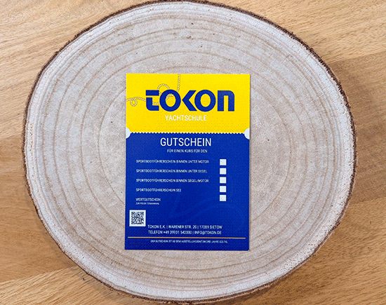 Tokon Yachtschule - Gutschein Rückseite