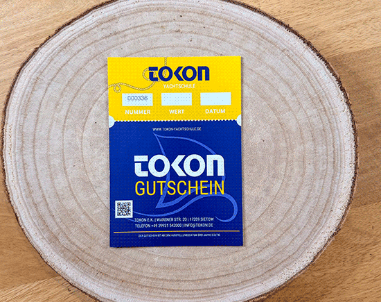 Tokon Yachtschule - Gutschein Vorderseite